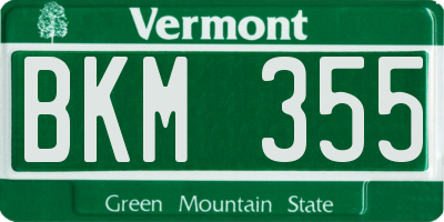 VT license plate BKM355