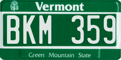 VT license plate BKM359