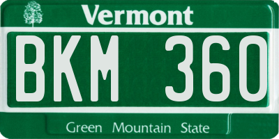 VT license plate BKM360