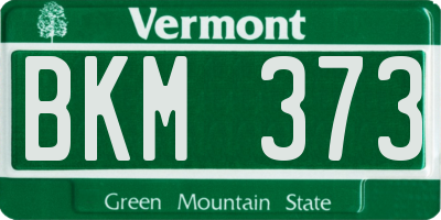 VT license plate BKM373