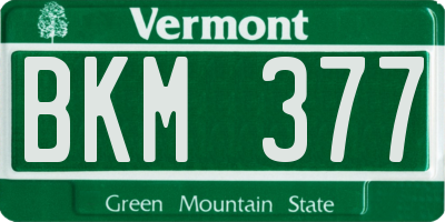 VT license plate BKM377