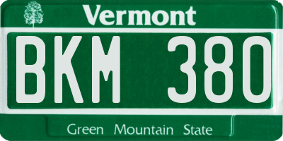 VT license plate BKM380