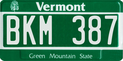 VT license plate BKM387
