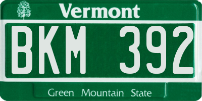 VT license plate BKM392