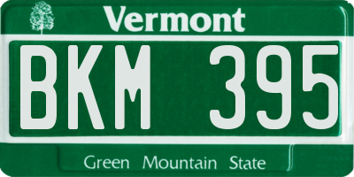 VT license plate BKM395