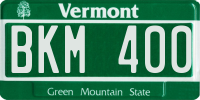 VT license plate BKM400