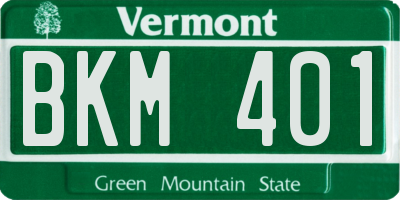 VT license plate BKM401