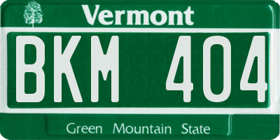 VT license plate BKM404