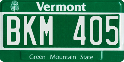 VT license plate BKM405