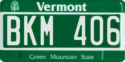 VT license plate BKM406
