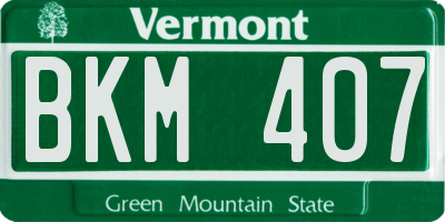 VT license plate BKM407