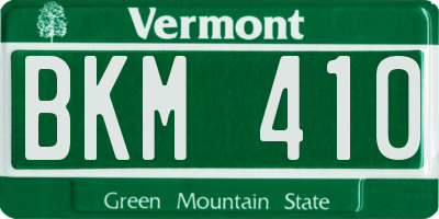 VT license plate BKM410