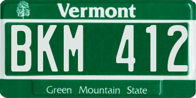 VT license plate BKM412