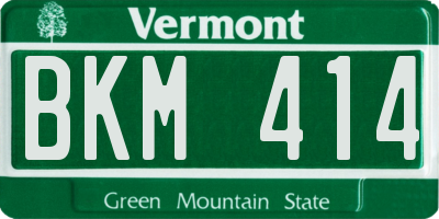 VT license plate BKM414