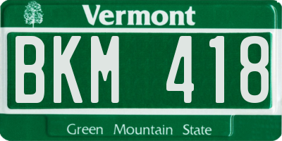 VT license plate BKM418