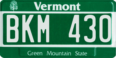 VT license plate BKM430