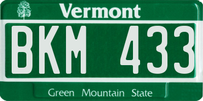 VT license plate BKM433
