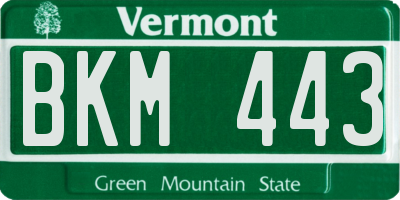 VT license plate BKM443