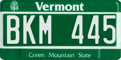VT license plate BKM445