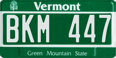 VT license plate BKM447