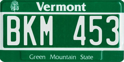 VT license plate BKM453