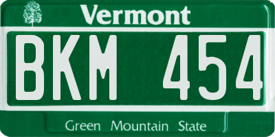 VT license plate BKM454