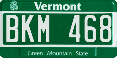 VT license plate BKM468