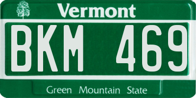 VT license plate BKM469