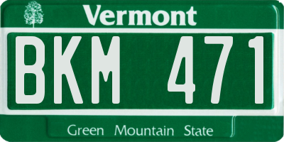 VT license plate BKM471