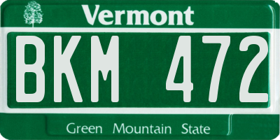 VT license plate BKM472