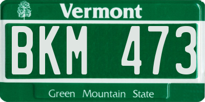 VT license plate BKM473