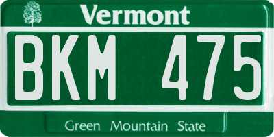 VT license plate BKM475
