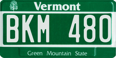 VT license plate BKM480