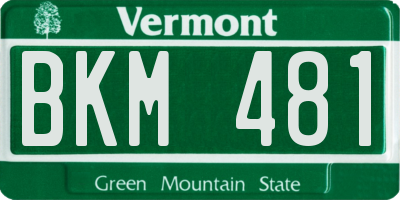VT license plate BKM481