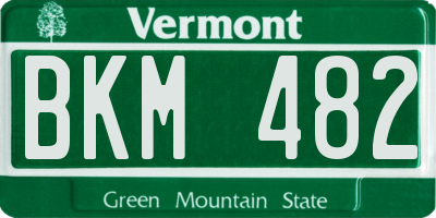 VT license plate BKM482