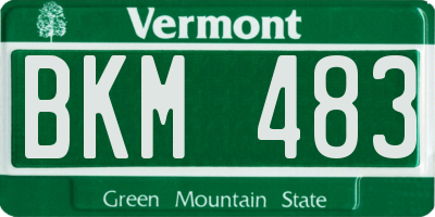 VT license plate BKM483