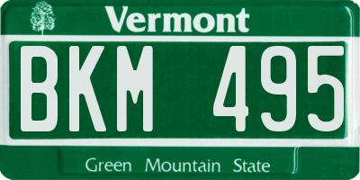 VT license plate BKM495