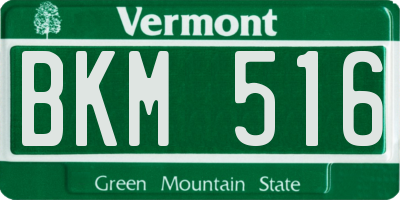 VT license plate BKM516