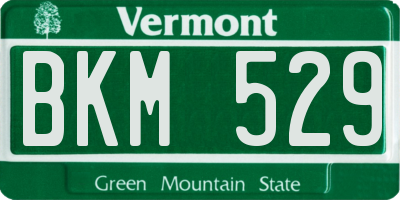 VT license plate BKM529