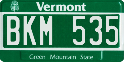 VT license plate BKM535