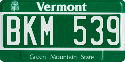 VT license plate BKM539