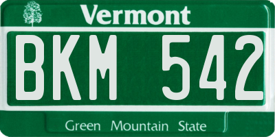 VT license plate BKM542