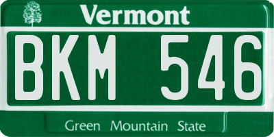 VT license plate BKM546