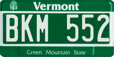 VT license plate BKM552