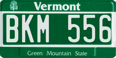 VT license plate BKM556