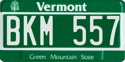 VT license plate BKM557