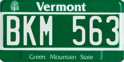 VT license plate BKM563