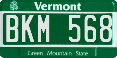 VT license plate BKM568