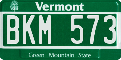 VT license plate BKM573