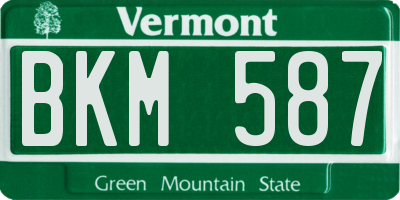 VT license plate BKM587